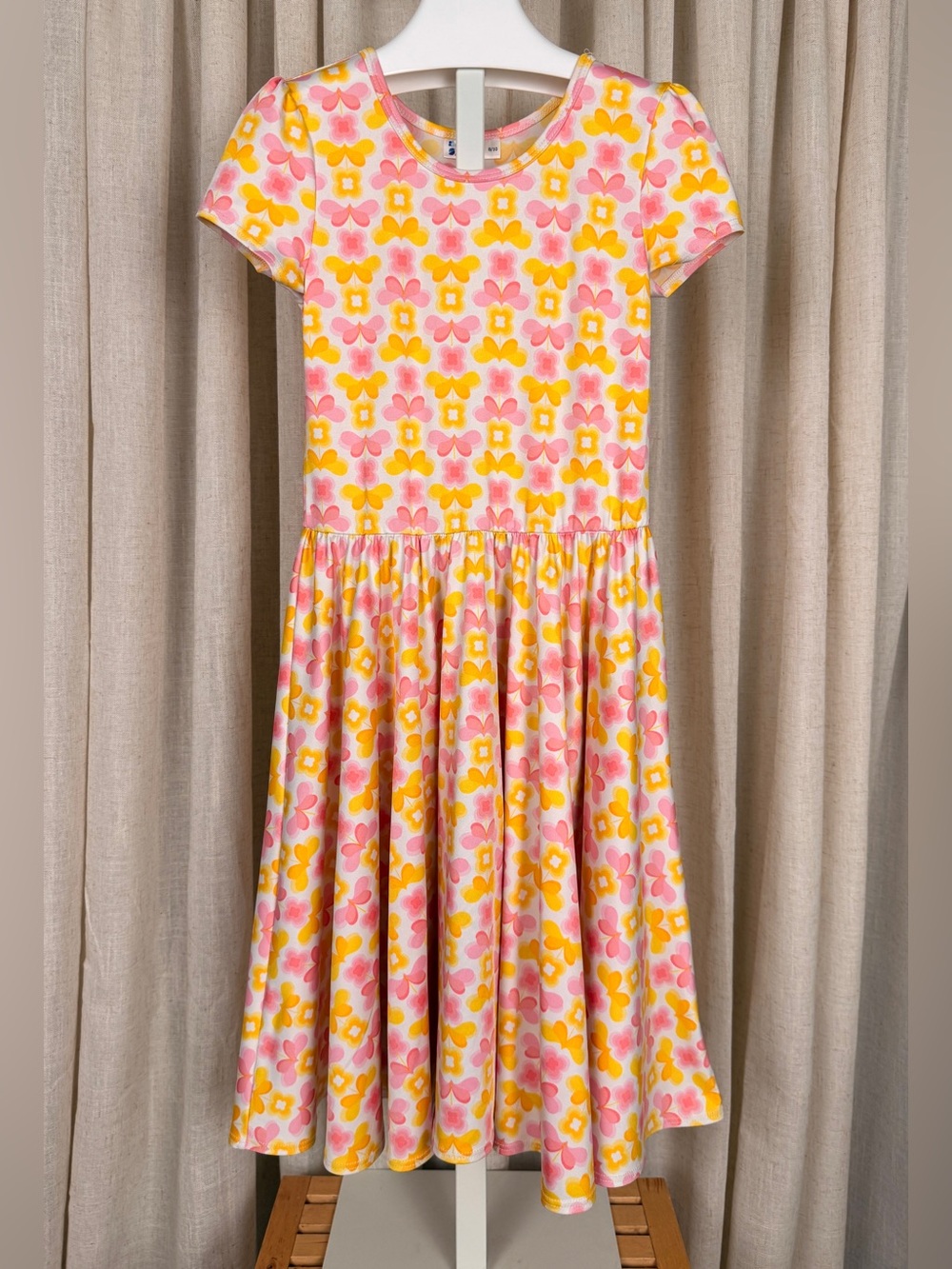 DOT DOT SMILE Pink & Yellow *Butterfly* Print Fit & Flare Dress 8-10 Years